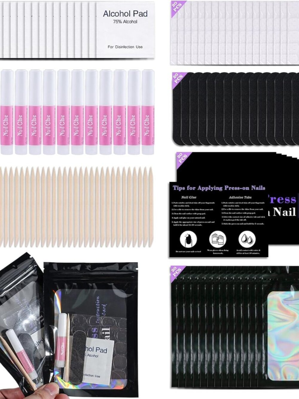 Disposable Nail Supplies KitsBlack-140pcs20set